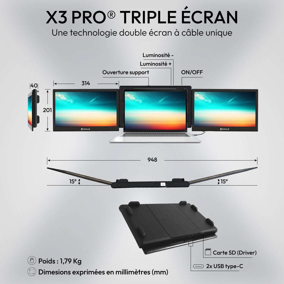 X3 Pro® Triple Screen